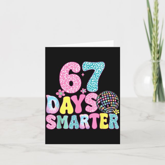 Cartão 67 Days Smarter Rainbow Back To School Teacher Kid (Frente)