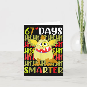 Cartão 67 Dias Monstrinho Mais Esperto 67º Dia Garota da