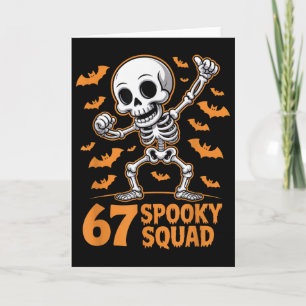 Cartão 67 Equipe Assustadora Halloween Esqueleto 6 7 Meme