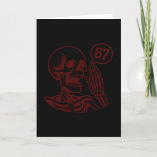 Cartão 67 Esqueleto de Halloween Six Seven Meme Brainrot