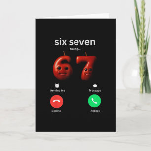 Cartão 67 Está Chamando Meme Engraçado 67 Silly Ai Apple 