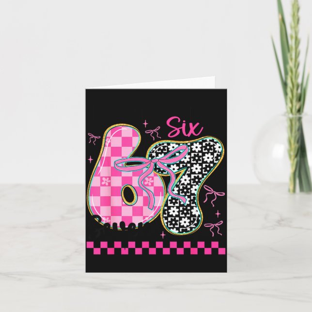 Cartão 67 Funny Meme Filled With Hearts Six Seven Valenti (Frente)