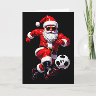 Cartão 67 Futebol Papai Noel Seis Sete Meme Natal Esporte