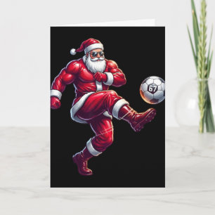 Cartão 67 Futebol Papai Noel Seis Sete Meme Natal Esporte