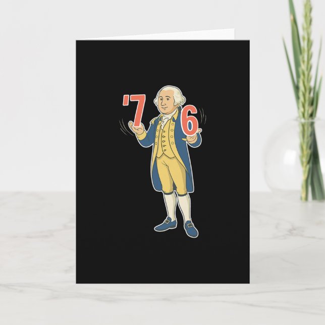 Cartão 67 George Washington Meme Divertido Seis Sete Gera (Frente)