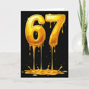 Cartão 67 Gota de Ouro Engraçado Seis Sete Meme Meninos C