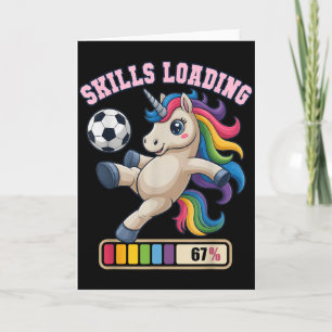 Cartão 67 Habilidades de Futebol Unicórnio Carregando Ape