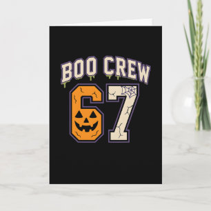 Cartão 67 Halloween Boo Crew Jersey Esportivo Meme Brainr