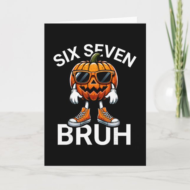 Cartão 67 Halloween Divertido Seis Sete Meme Brainrot Abó (Frente)
