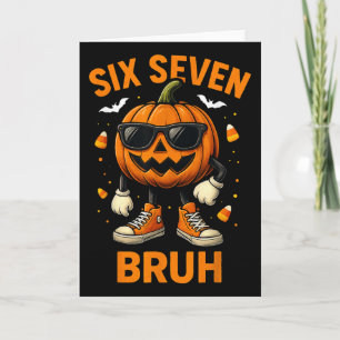 Cartão 67 Halloween Divertido Seis Sete Meme Brainrot Abó