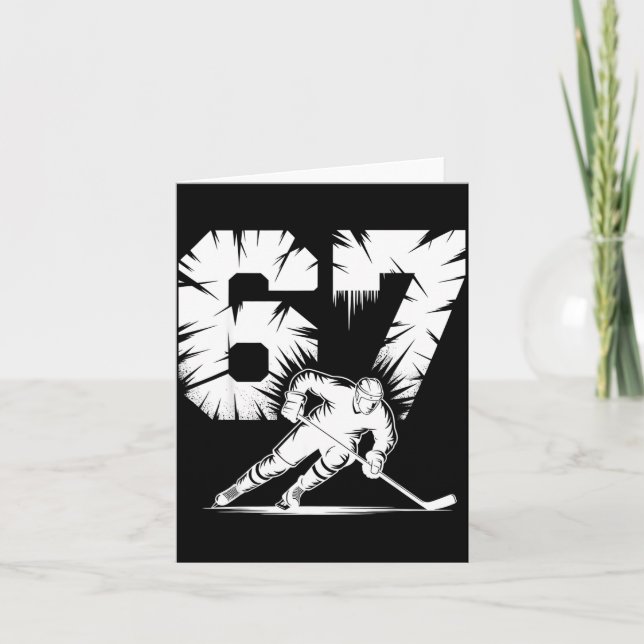 Cartão 67 Hockey Cool Six Seven Gen Alpha Slang Winter St (Frente)