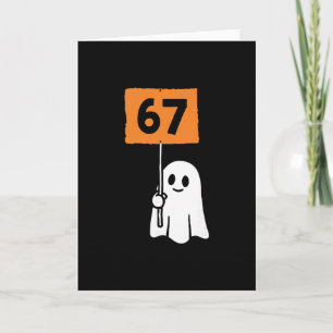 Cartão 67 Humor de meme 6-7 Engraçado Seis Sete Halloween