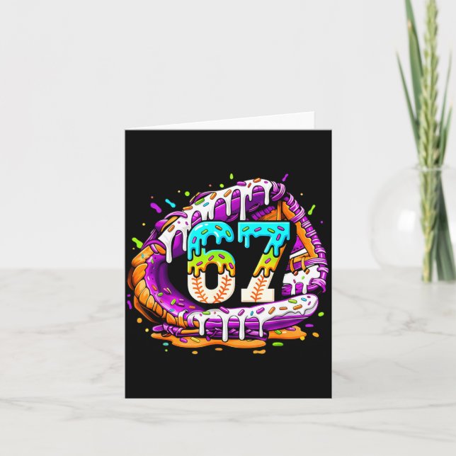 Cartão 67 Ice Cream Drip Funny Six Seven Player 67th Birt (Frente)