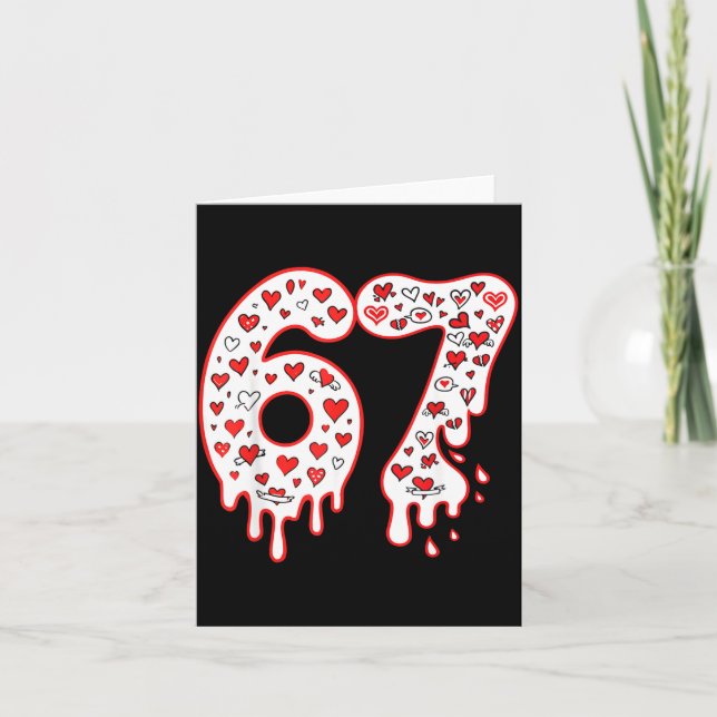 Cartão 67 Ice Cream Drip Meme Six Seven Gen Alpha Valenti (Frente)