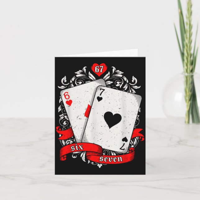 Cartão 67 Ker Meme Card Art Lucky Hand Retro Aesthetic De (Frente)