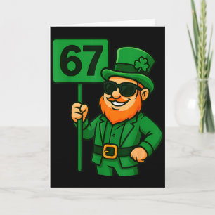 Cartão 67 Leprechaun Seis Sete Geração Meme Vibrações da 