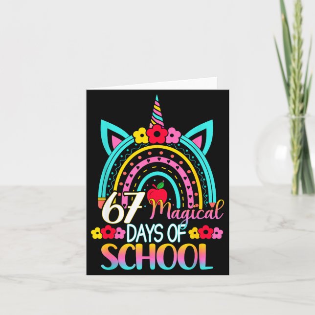 Cartão 67 Magical Days Of School Meme Funny Student Teach (Frente)