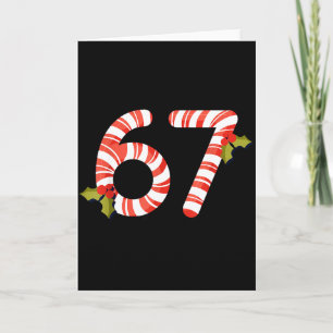 Cartão 67 Mais Meme Candy Cane Seis Sete Crianças Homens