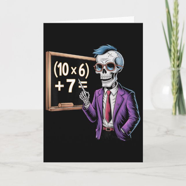 Cartão 67 Math Teacher Meme Brainrot Six Seven Halloween  (Frente)