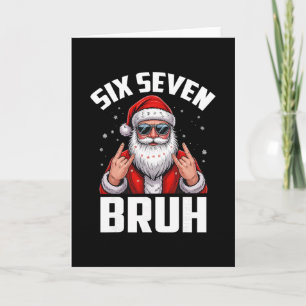 Cartão 67 Meme 6 7 Natal engraçado Papai Noel Rock On Six