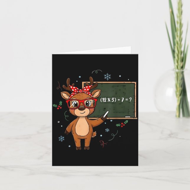 Cartão 67 Meme Christmas Reindeer Funny 6 7 Teacher Men W (Frente)