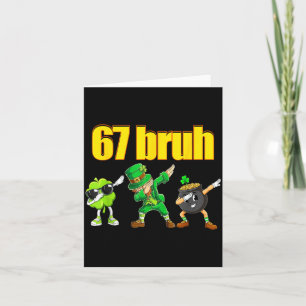 Cartão 67 meme dabbing leprechaun shamrock ouro pote st