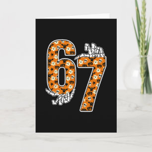 Cartão 67 Meme de Halloween 6 7 Números Seis Sete Criança