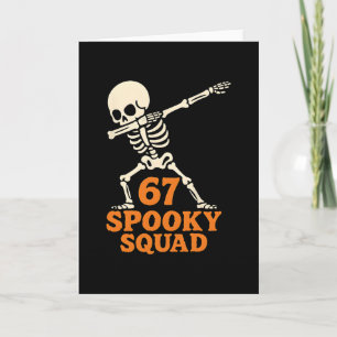 Cartão 67 Meme de Halloween 6 7 Números Seis Sete Criança