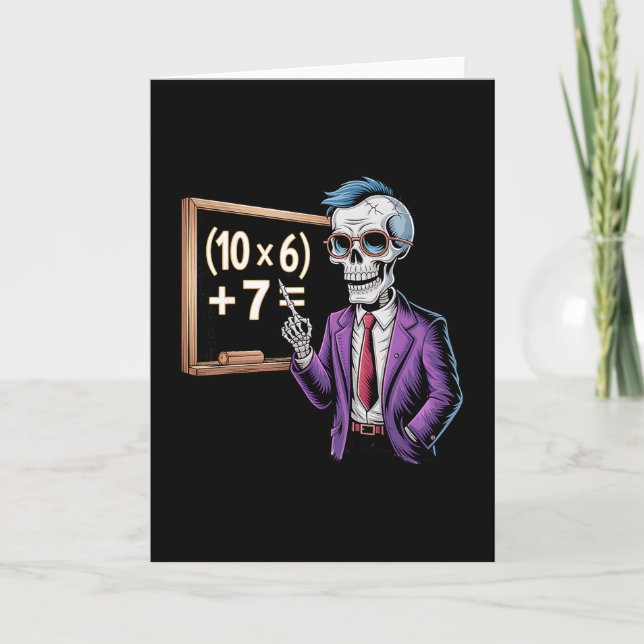 Cartão 67 Meme de Professor de Matemática Brainrot Seis S (Frente)
