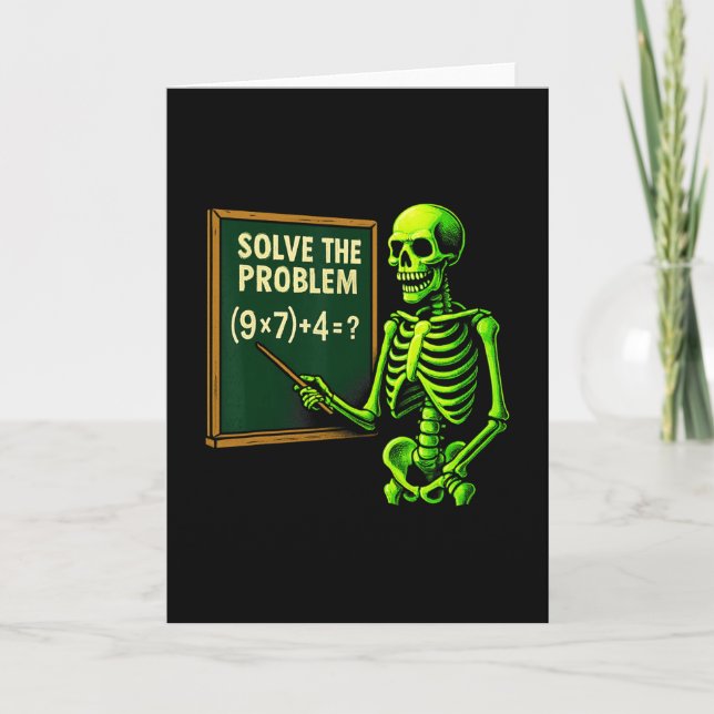 Cartão 67 Meme do Esqueleto de Halloween de Matemática pa (Frente)