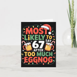 Cartão 67 Meme engraçado design de Natal Mais Provável Pa
