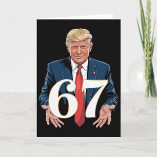 Cartão 67 Meme Engraçado Trump 67 Mãos Meme Gíria 6 7 Mão
