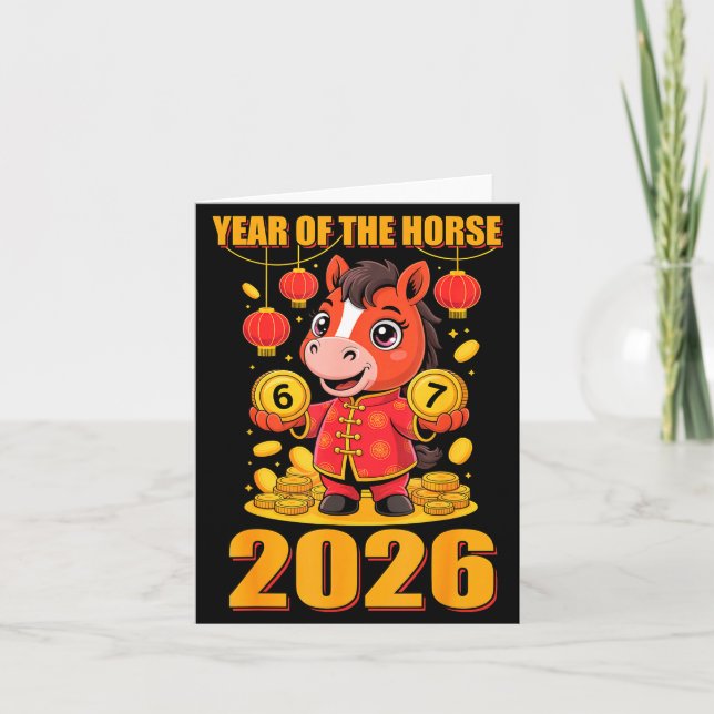 Cartão 67 Meme Funny Chinese New Year 2026 Year Of The Ho (Frente)