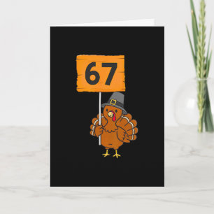 Cartão 67 Meme Humor 6-7 Engraçado Seis Sete Peru Dia de 
