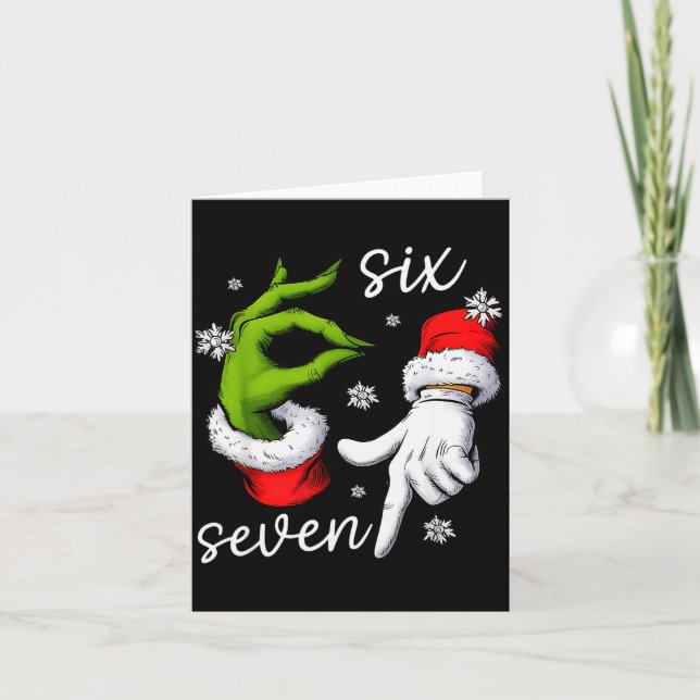 Cartão 67 Meme Humor Funny Santa Says Six Seven Christmas (Frente)