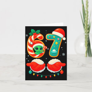 Cartão 67 Meme Natal Divertido Alien Papai Noel Seis Sete