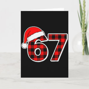 Cartão 67 Meme Piadas Natal Vermelho Xadrez Natal Camisas