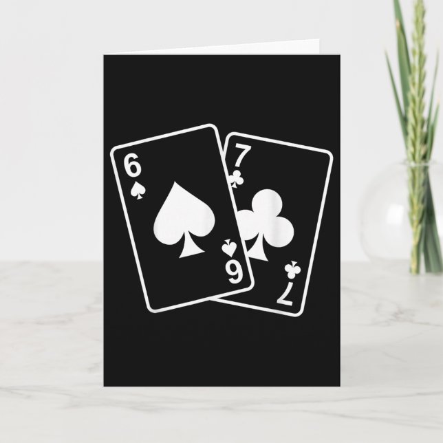 Cartão 67 Meme Seis Sete 6–7 Cartas de Baralho Divertidas (Frente)