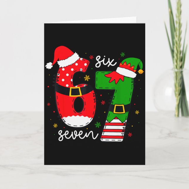 Cartão 67 Meme Seis Sete Para Crianças Mulheres Homens Me (Frente)