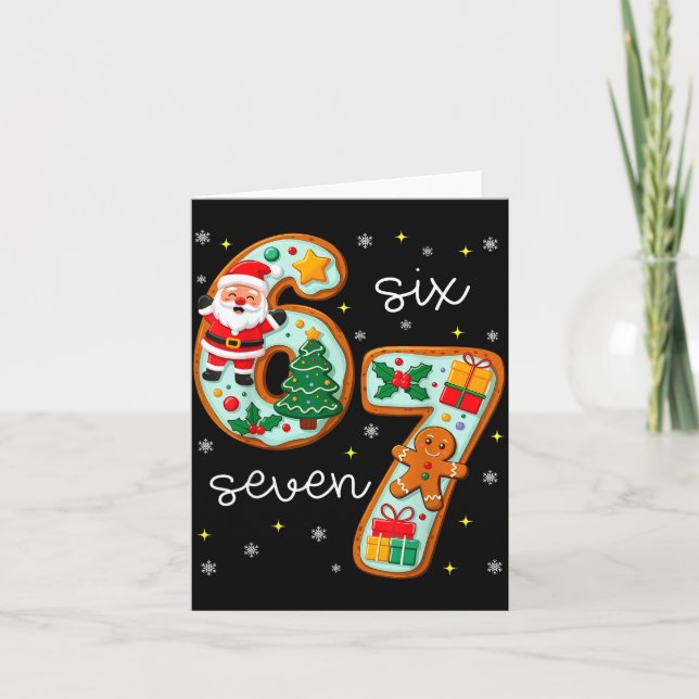 Cartão 67 Meme Seis Sete Para Crianças Mulheres Homens Me (Frente)