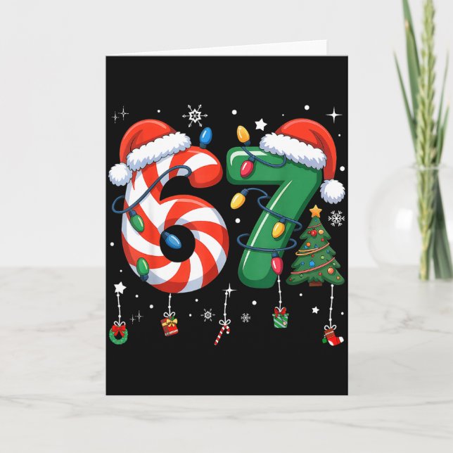 Cartão 67 Meme Seis Sete Para Crianças Mulheres Homens Me (Frente)