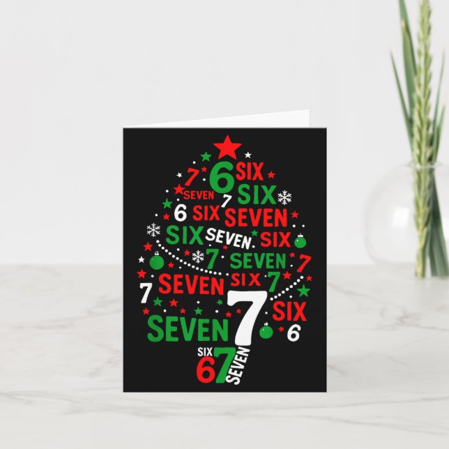 Cartão 67 Meme Six Seven Boys Girls Kids Christmas Tree  (Frente)