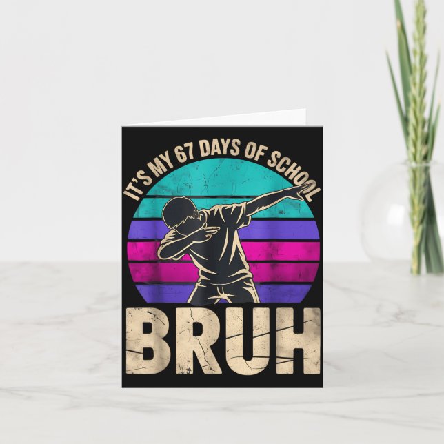 Cartão 67 Meme Six Seven Dabbing Boy It's My 67 Days Of S (Frente)
