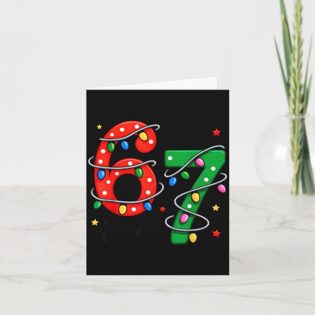 Cartão 67 Meme Six Seven Funny Christmas Pajamas Boys Gir (Frente)