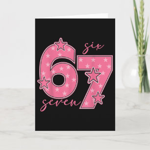 Cartão 67 Meme Six Seven Gíria Gen Alpha Fofo Rosa 6 7 Gi