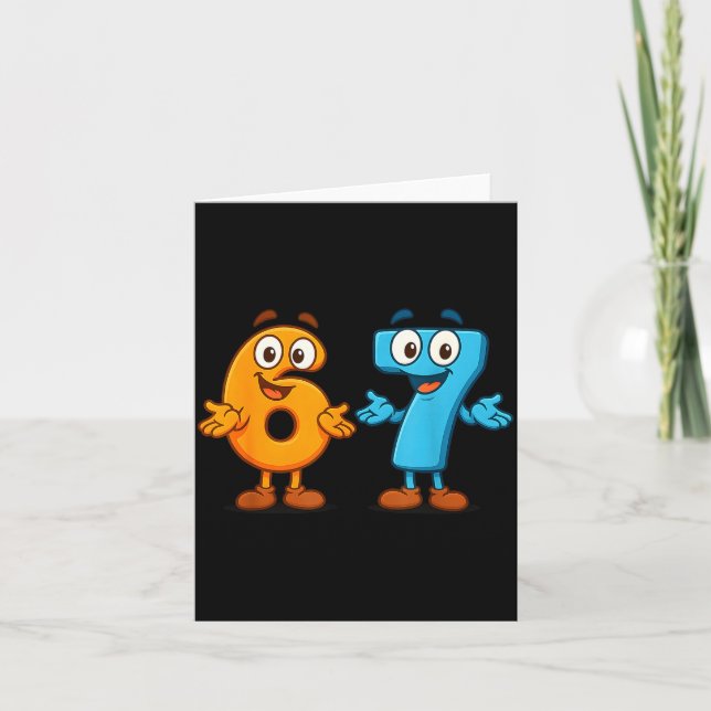 Cartão 67 Meme Six Seven Kids Number Blocks Math Teacher  (Frente)