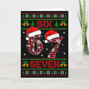 Cartão 67 Meme Six Seven Natal Suéter Feio Para Crianças
