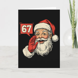 Cartão 67 Meme Six Seven Papai Noel Natal Divertido Gen Z