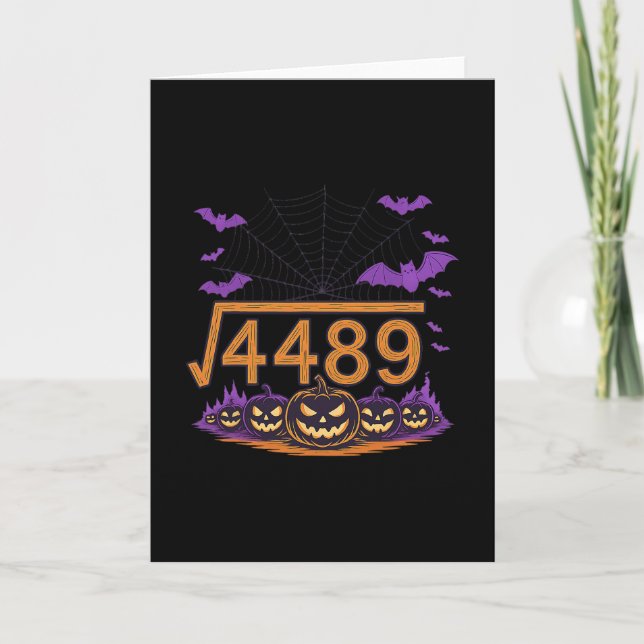 Cartão 67 Meme Square Root 4489 Slang Math Halloween Cost (Frente)