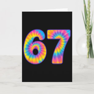 Cartão 67 Meme Tie Dye Retro Seis Sete